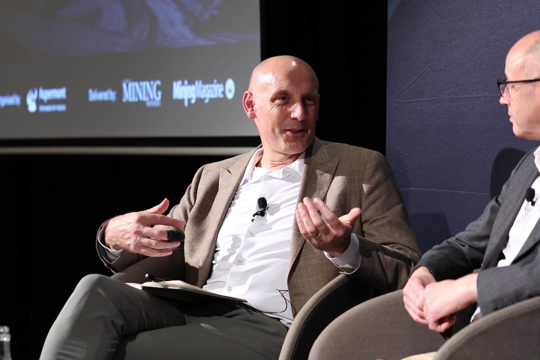 Robert Bryant speaking at a mining industry conference